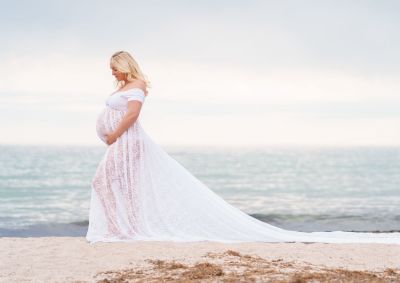 Graviditetsbilleder ved stranden