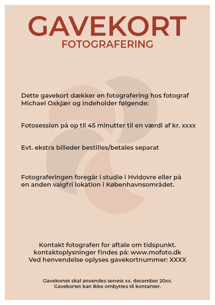 Gavekort til fotografering